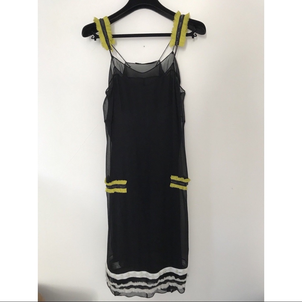 PROENZA SCHOULER DELICATE BLACK SLIP DRESS 4 US - Picture 2 of 11